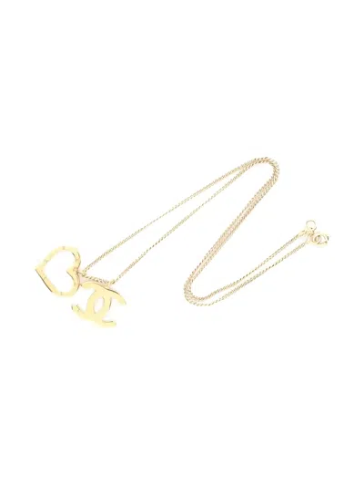 Pre-owned Chanel 1986-1988 Coco Mark Necklace In Gold