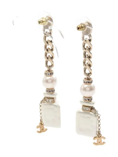 Pre-owned Chanel 1986-1988 Coco Mark No. 5 Earrings In Gold