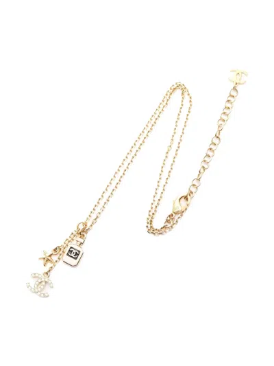 Pre-owned Chanel 1986-1988 Coco Mark Pendant Necklace In Gold