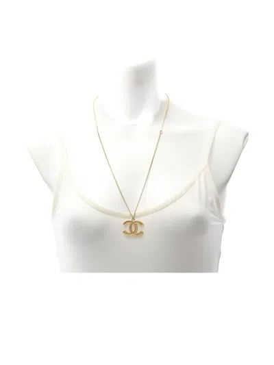 Pre-owned Chanel 1986-1988 Coco Mark Pendant Necklace In Gold