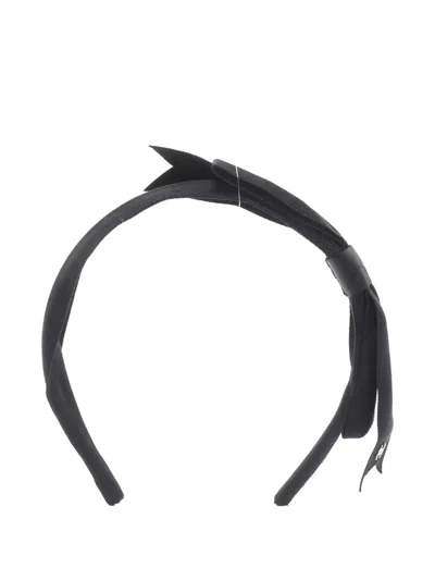 Pre-owned Chanel 1986-1988 Coco Mark Ribbon Headband In Black