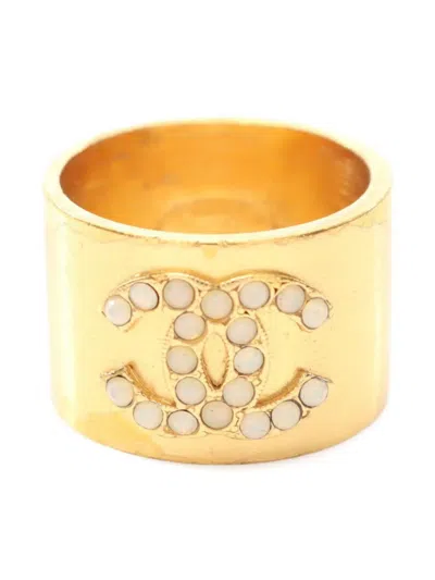 Pre-owned Chanel 1986-1988 Coco Mark Ring In Gold