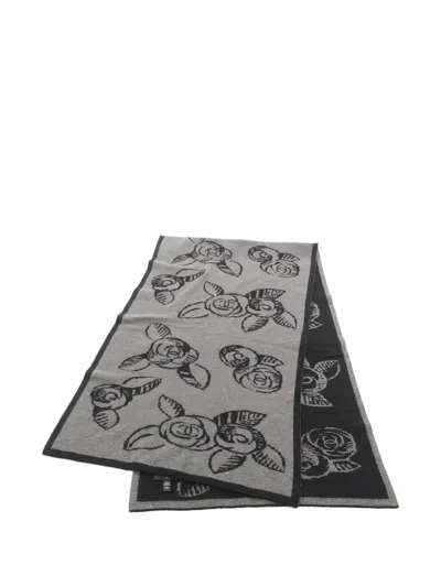 Pre-owned Chanel 1986-1988 Coco-mark Scarf In Black