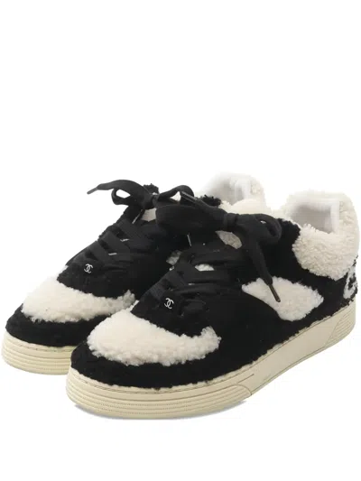 Pre-owned Chanel 1986-1988 Coco-mark Sneakers In Black