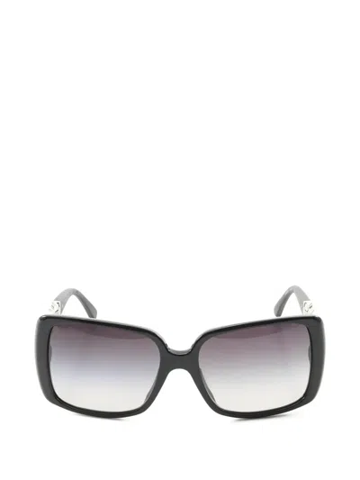 Pre-owned Chanel 1986-1988 Coco Mark Sunglasses In Black
