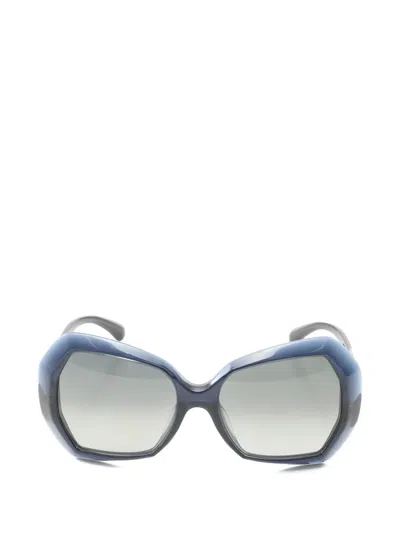 Pre-owned Chanel 1986-1988 Coco Mark Sunglasses In Blue