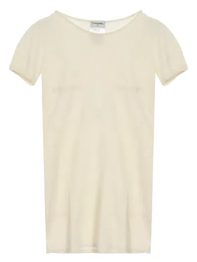 Pre-owned Chanel 1986-1988 Coco Mark Top In White