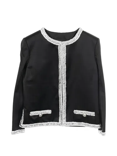 Pre-owned Chanel 1986-1988 Coco Mark Trim-detail Jacket In Black