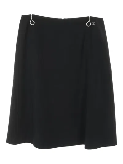 Pre-owned Chanel 1986-1988 Coco Skirt In Black