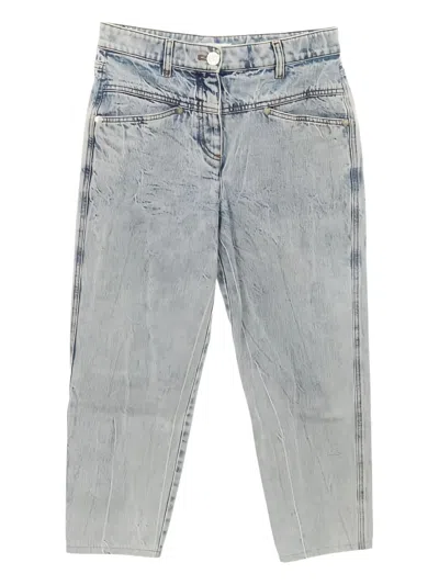 Pre-owned Chanel 1986-1988 Cocomark Button Trousers In Blue