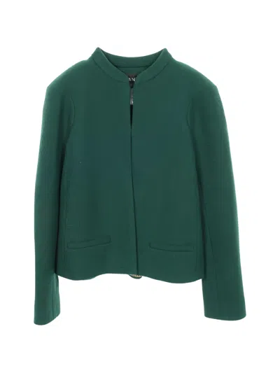 Pre-owned Chanel 1986-1988 Cocomark Button Tweed Jacket In Green
