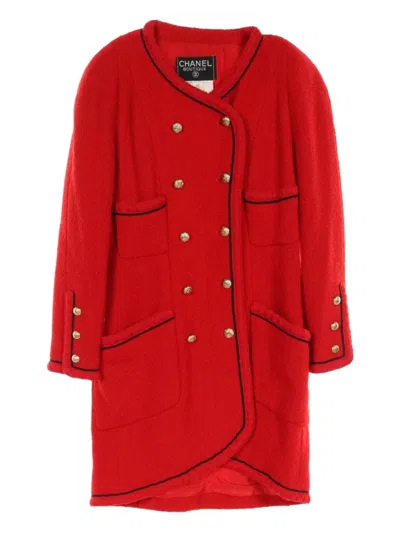 Pre-owned Chanel 1986-1988 Collarless Tweed Coat