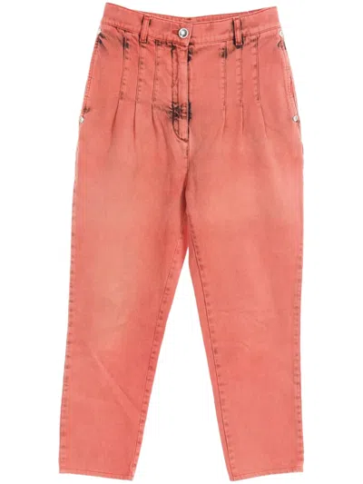 Pre-owned Chanel 1986-1988 Cotton Jeans In Orange