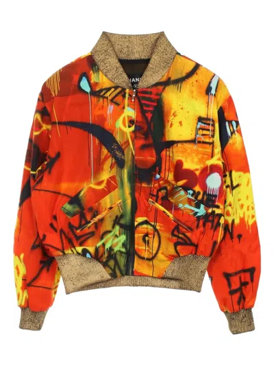 Pre-owned Chanel 1986-1988 Egyptian Collection Bomber Jacket In Orange