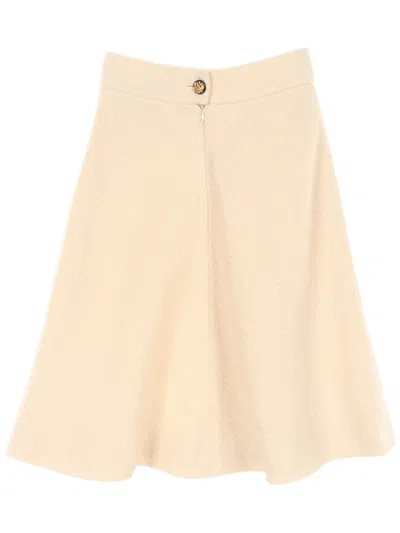 Pre-owned Chanel 1986-1988 Flared Tweed Skirt In Neutrals
