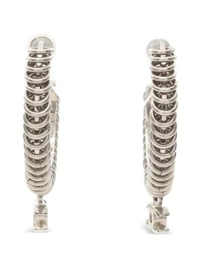 Pre-owned Chanel 1986-1988 Hoop Earrings In Silver