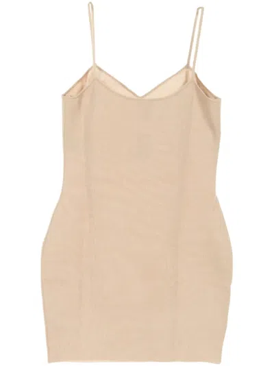 Pre-owned Chanel 1986-1988 Knitted Minidress In Neutrals