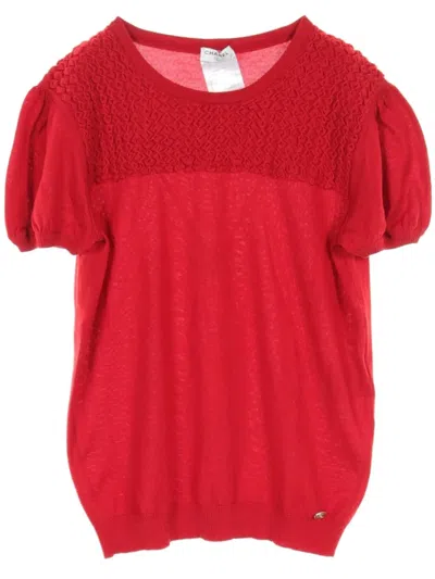 Pre-owned Chanel 1986-1988 Knitted T-shirt In Red