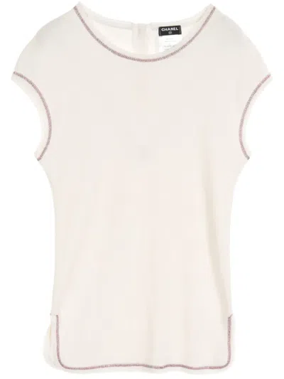 Pre-owned Chanel 1986-1988 Knitted Top In White