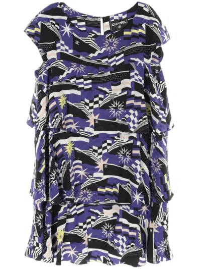 Pre-owned Chanel 1986-1988 La Pausa Dress In Blue