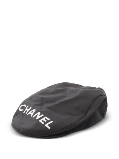 Pre-owned Chanel 1986-1988 Logo-print Hunting Cap