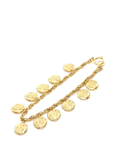 Pre-owned Chanel 1986-1988 Mademoiselle Coin Chain Necklace In Gold