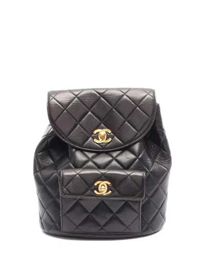 Pre-owned Chanel 1986-1988 Matelasse Backpack In Black