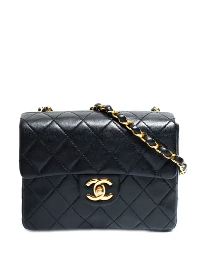 Pre-owned Chanel 1986-1988 Mini Classic Flap Shoulder Bag In Black
