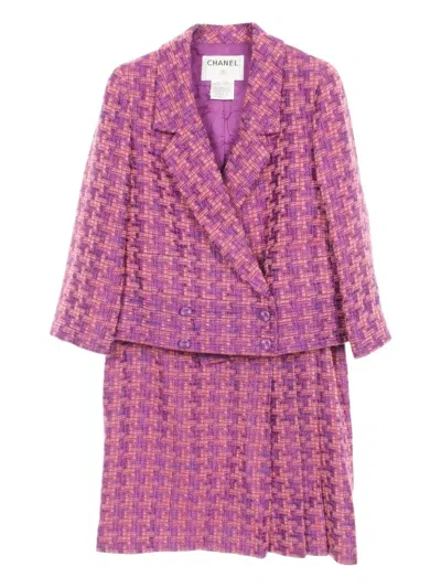 Pre-owned Chanel 1986-1988 Pattern Rayon Suit In Pink