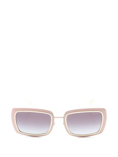 Pre-owned Chanel 1986-1988 Rectangle-frame Sunglasses In Gold