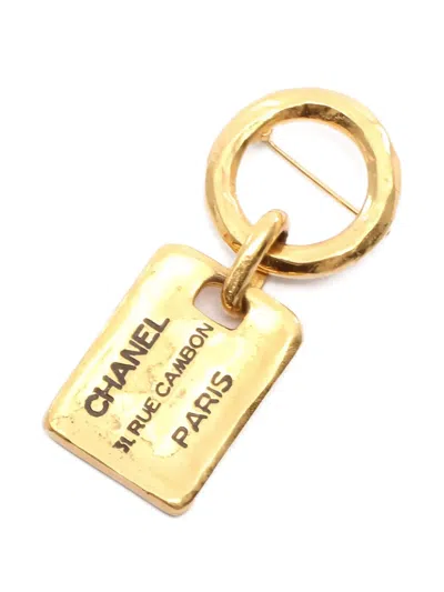 Pre-owned Chanel 1986-1988 Rue Cambon Brooch In Gold