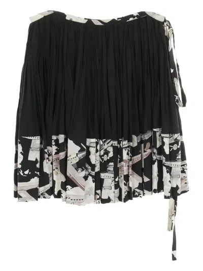 Pre-owned Chanel 1986-1988 Ruffled Mini Skirt In Black