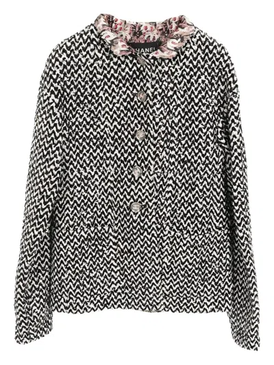 Pre-owned Chanel 1986-1988 Sequin-detail Jacket In Black