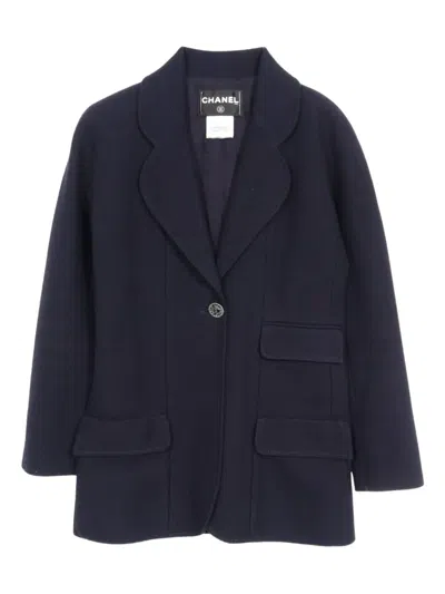 Pre-owned Chanel 1986-1988 Tailored Blazer In Blue
