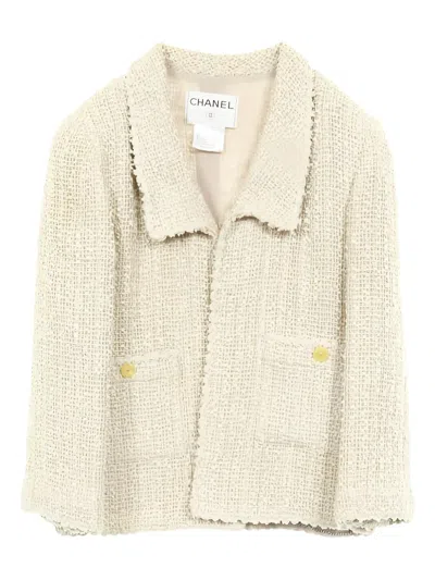 Pre-owned Chanel 1986-1988 Textured Jacket In Neutral