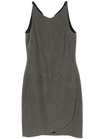 Pre-owned Chanel 1986-1988 Tweed Dress In Black