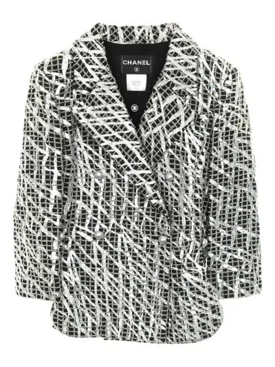 Pre-owned Chanel 1986-1988 Tweed Jacket In Black
