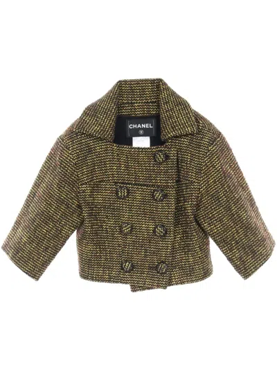 Pre-owned Chanel 1986-1988 Tweed Jacket In Yellow