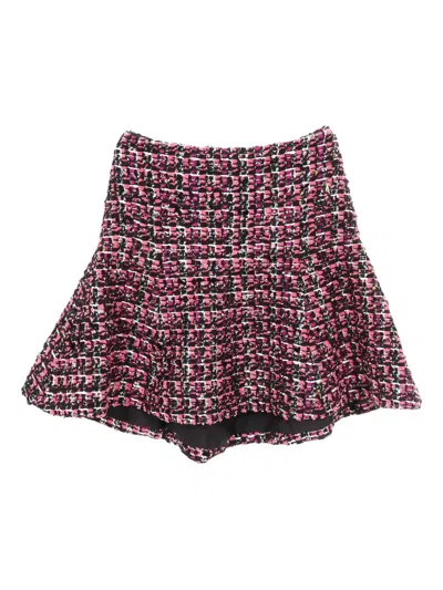 Pre-owned Chanel 1986-1988 Tweed Mini Skirt In Pink
