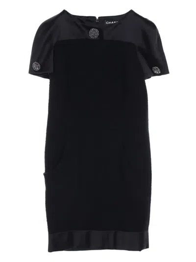 Pre-owned Chanel 1986-1988 Tweed Short Sleeve Dress