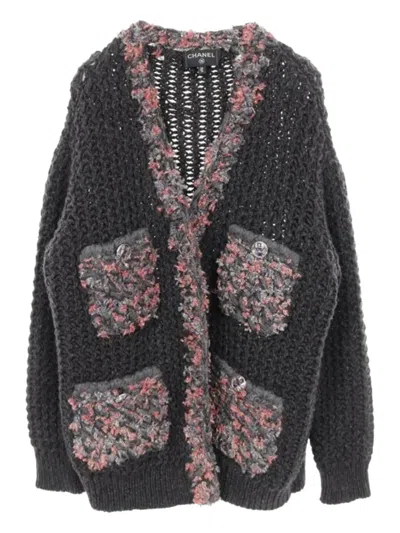 Pre-owned Chanel 1986-1988 V-neck Cardigan In Gray