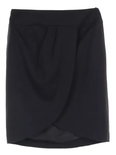 Pre-owned Chanel 1986-1988 Wool Skirt In Black
