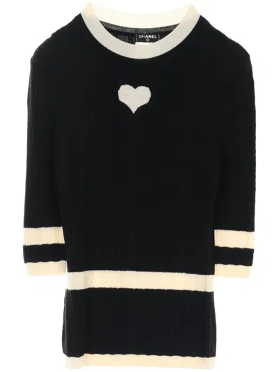 Pre-owned Chanel 1986-1988 Wool Sweater In Black