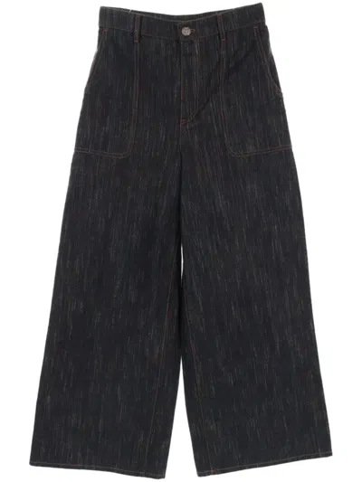 Pre-owned Chanel 1986-1988s Wide-leg Jeans In Blue