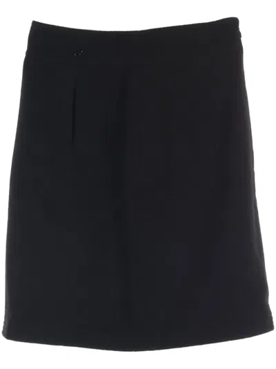 Pre-owned Chanel 1986-1988s Wool Mini Skirt In Black