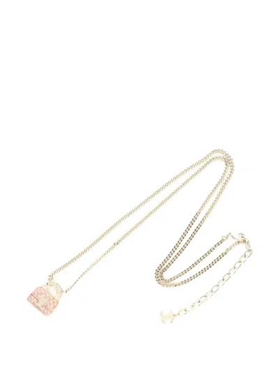 Pre-owned Chanel 1986-1998 Coco Mark Bag-motif Necklace In Gold