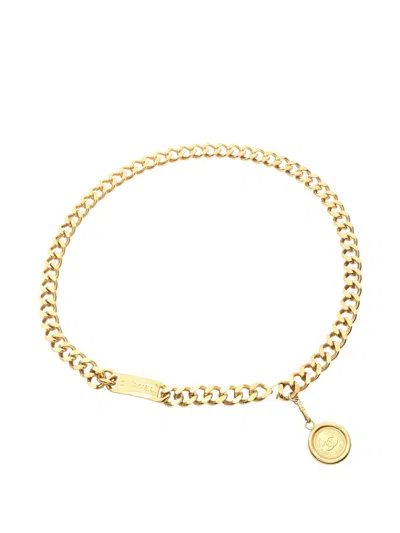 Pre-owned Chanel 1986 Chain Coco Mark Belt In Gold