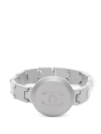 Pre-owned Chanel 1986 Coco Mark Bracelet In Silver