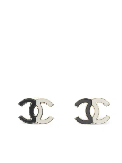 Pre-owned Chanel 1986 Coco Mark Earrings In Gold