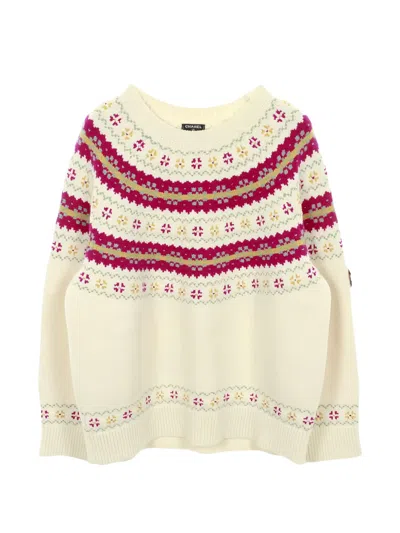 Pre-owned Chanel 1986 Knit Wool Top In Neutral